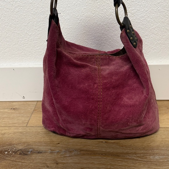 LUCKY BRAND Fuchsia leather hobo bag - Picture 1 of 12